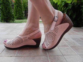 Sandale femei, Anna Viotti, model 200 L.1, piele naturala, roz pudra